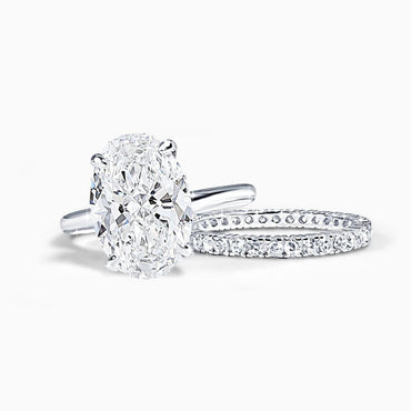 Oval Solitaire & Eternity Ring Set