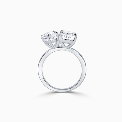 Toi et Moi Pear & Cushion Cut Ring