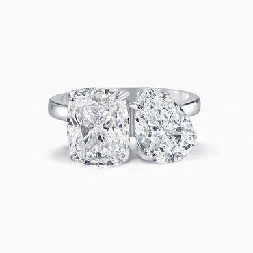 Toi et Moi Pear & Cushion Cut Ring